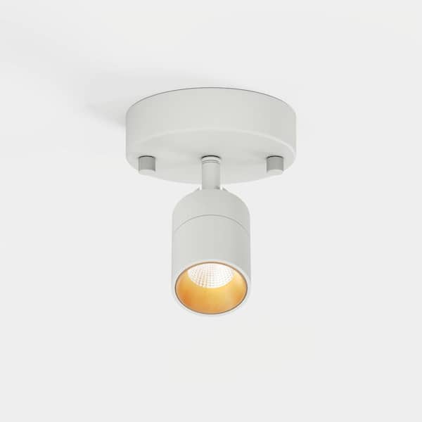 Shura 1-Light White Integrated LED Monopoint Wall Sconce Spotlight w/ Rotatable Light Head, 3000K, 490LM