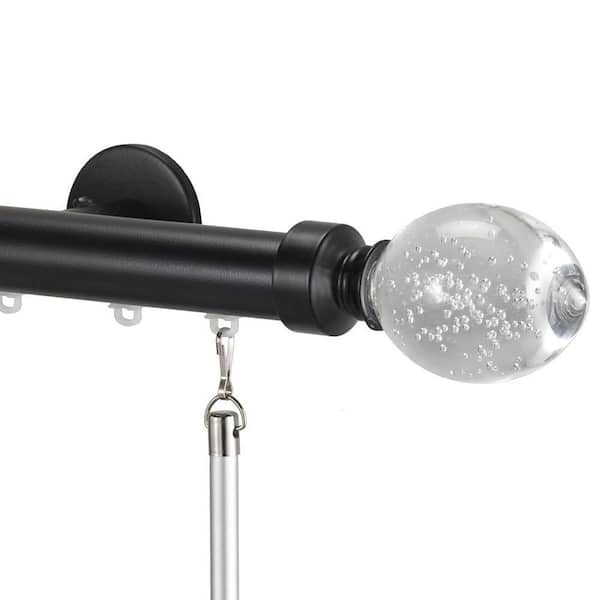 Art Decor Tekno 25 Decorative 48 in. Traverse Rod in Distressed Wood with Trans Lu Finial