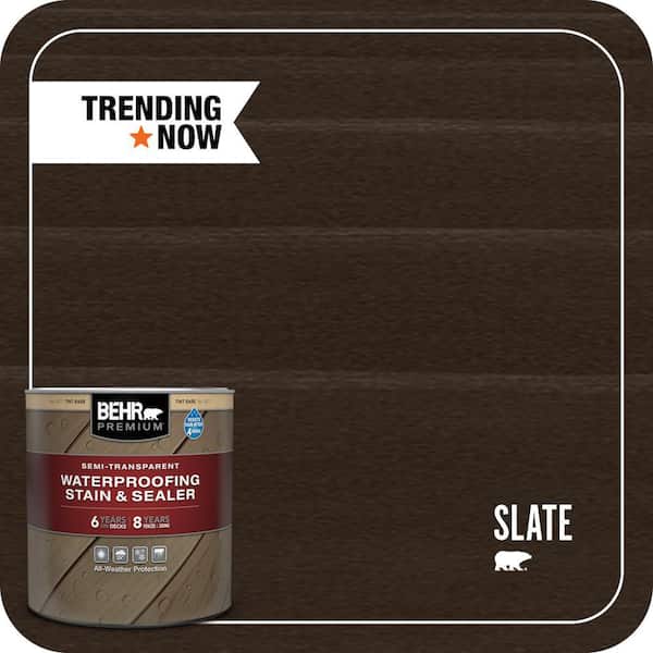 1 qt. #ST-102 Slate Semi-Transparent Waterproofing Exterior Wood Stain and Sealer