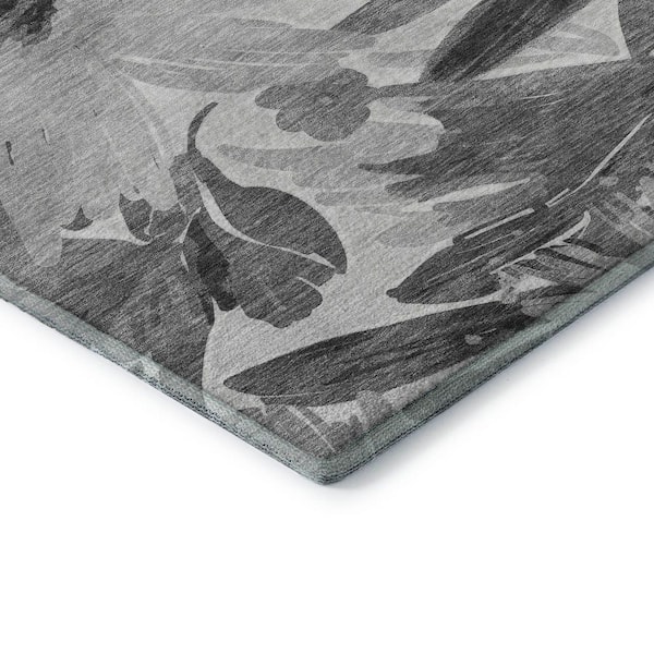 Mayfield Premium Machine Washable Abstract AMF1481 Gray 2 ft. x 3 ft. Area Rug