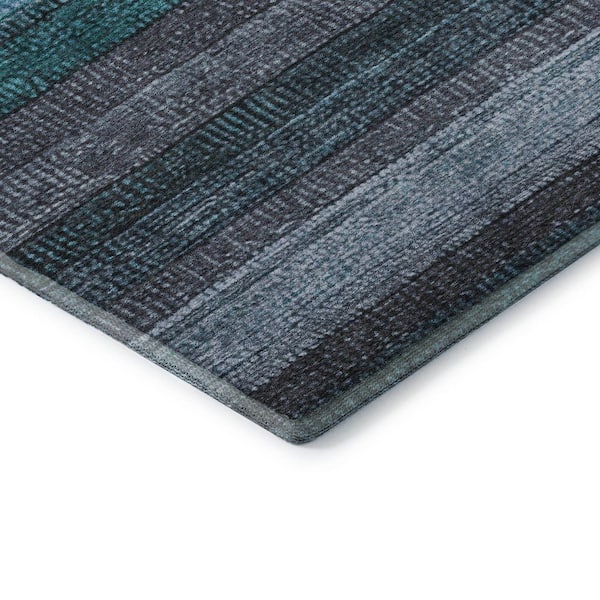 Mayfield Premium Machine Washable Abstract AMF1865 Teal 10 ft. x 14 ft. Area Rug