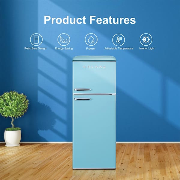 Galanz 24 in. 12 cu. ft. Retro Top Freezer Refrigerator, Bebop