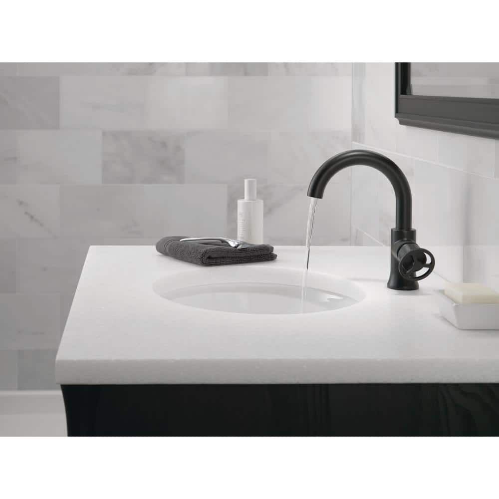 Sleek Modern 8'' Stainless Steel Single Hole Bathroom Faucet in Matte Black
