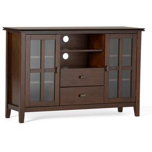 Artisan 53 in. Russet Brown Wood Transitional TV Stand with 2 Drawer Fits TVs Up to 60 in. with Storage Doors
