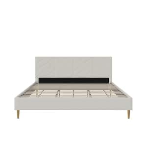 DHP Suzie Tufted Upholstered Bed, King, Gray Linen