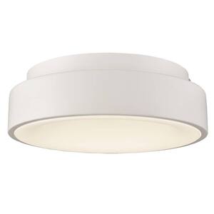 12.99 in. 0-Light White Flush Mount with No Glass Shade and No Light Bulb Type Included (1-Pack)