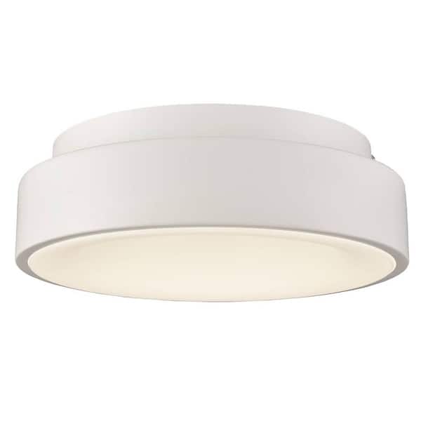 CLAXY 12.99 in. 0-Light White Flush Mount with No Glass Shade and No Light Bulb Type Included (1-Pack)