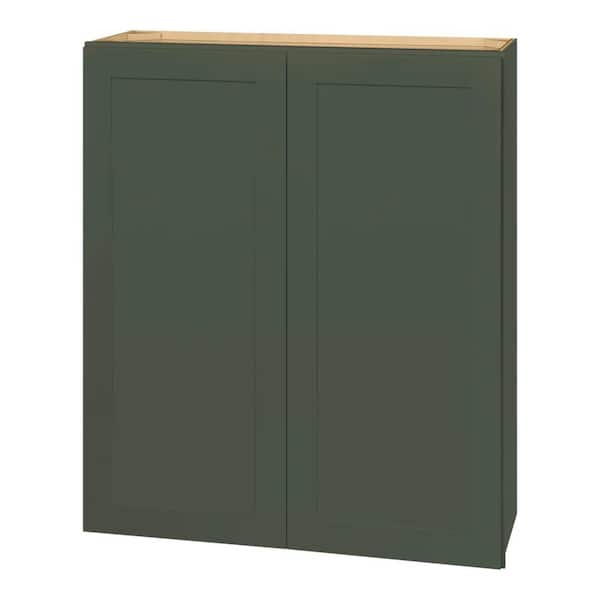 Avondale 36 in. W x 12 in. D x 42 in. H Ready to Assemble Plywood Shaker Wall Kitchen Cabinet in Fern Green