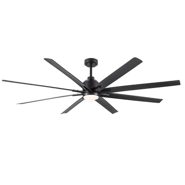 72 in. Smart Indoor Black Ceiling Fan with LED Light, Remote and App Control, and Alexa/Google Assistant Compatibility