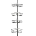 Glacier Bay Rustproof Tension Pole Shower Caddy in Satin Chrome 2141ALHD -  The Home Depot