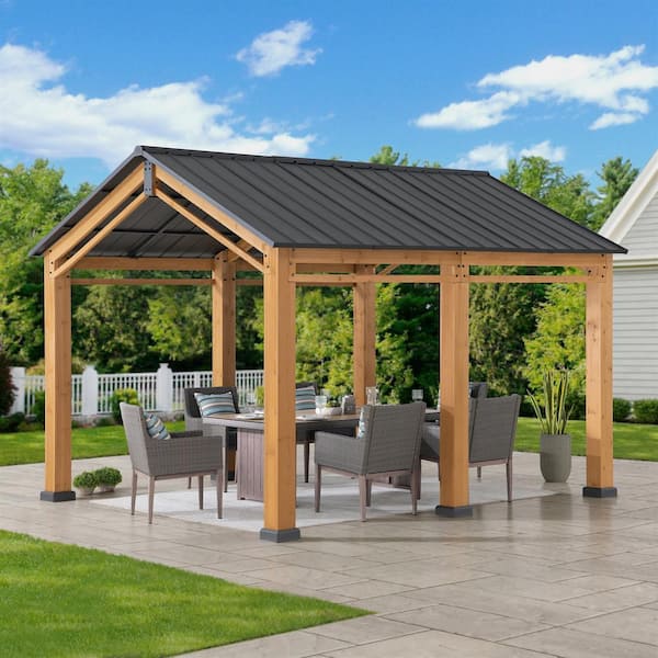 Newville FSC Wood Carport with Privacy Wall and Rain Gutter, 10 ft. x –  ShopEZ USA
