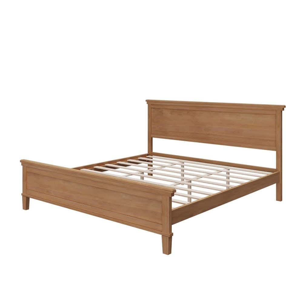 Mid-Century Modern Brown Wood Frame King Platform Bed with Headboard and Under-Bed Storage price history on PriceWatchPro