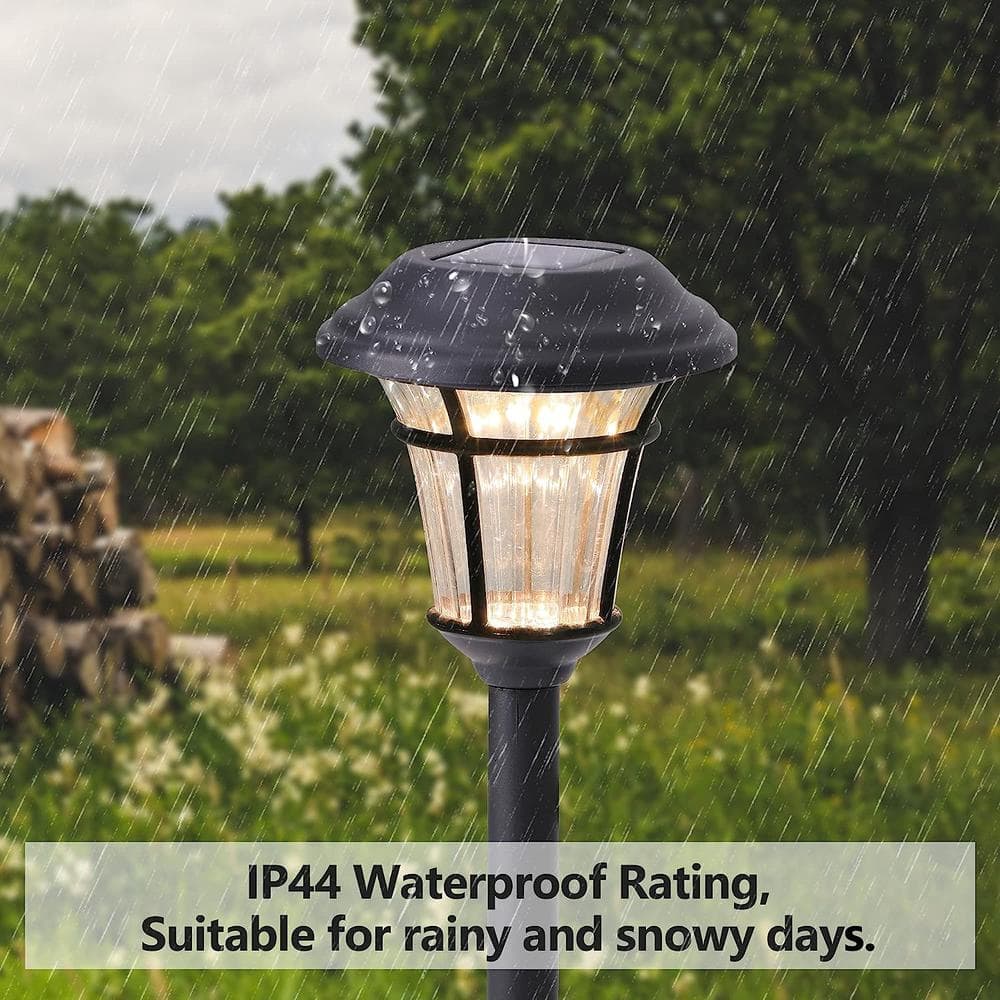 Warm White Solar Powered Outdoor Pathway Lights, 12-Pack