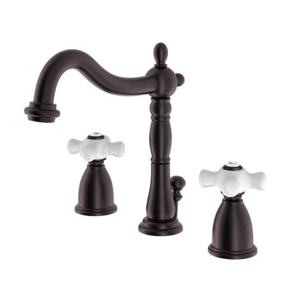 Kingston Brass Heritage 8 in. Widespread 2-Handle Bathroom Faucet in Oil Rubbed Bronze