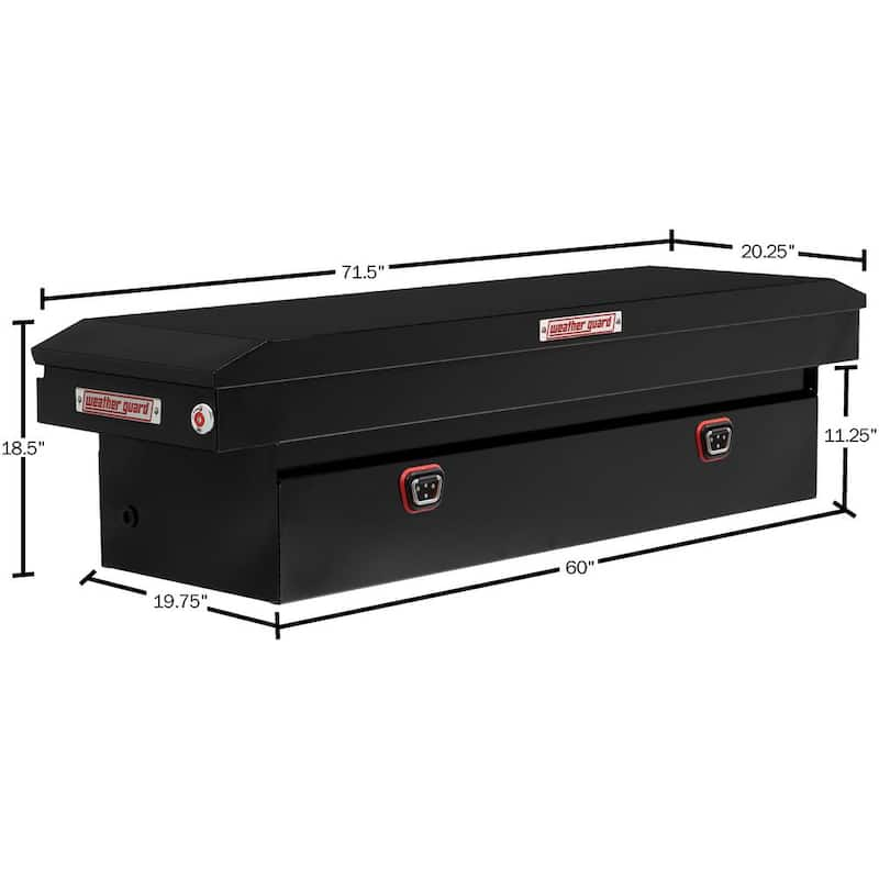 72 in. Gloss Black Steel Full Size Crossover Truck Tool Box