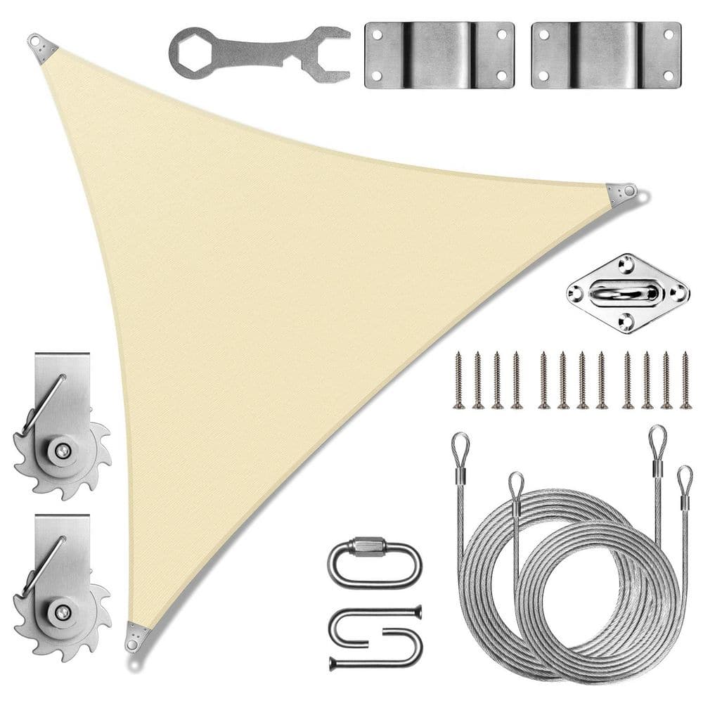 Super Ring 18 ft. x 18 ft. x18ft. Triangle Sun Shade Sail with Winch Kit-Beige price history on PriceWatchPro