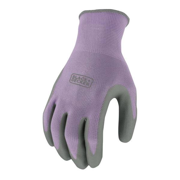 BLACK+DECKER Women's Medium Purple Foam Nitrile Dip Glove