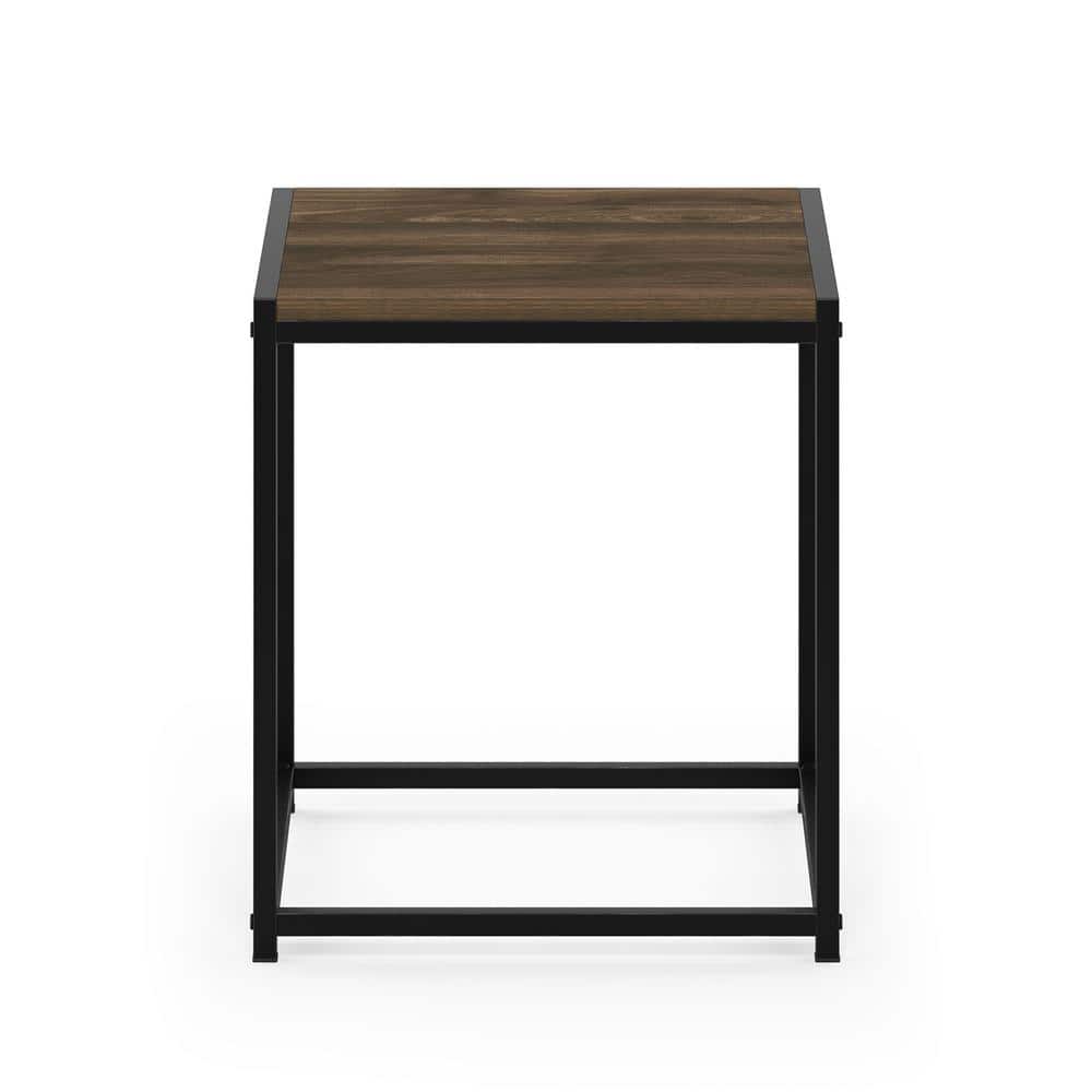 Columbia Walnut Square Wood and Metal End Table