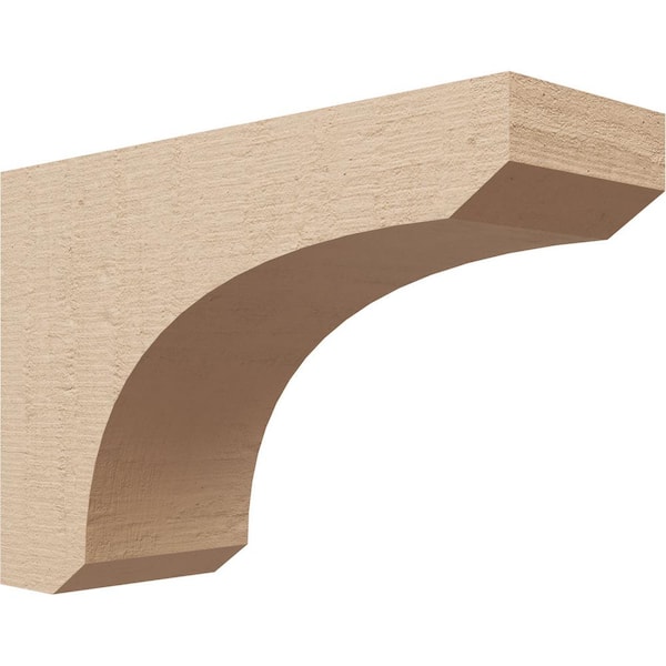 Ekena Millwork 4 in. x 8 in. x 12 in. Series 3 Classic Legacy Rough Cedar Woodgrain Timberthane Polyurethane Corbel, Primed Tan