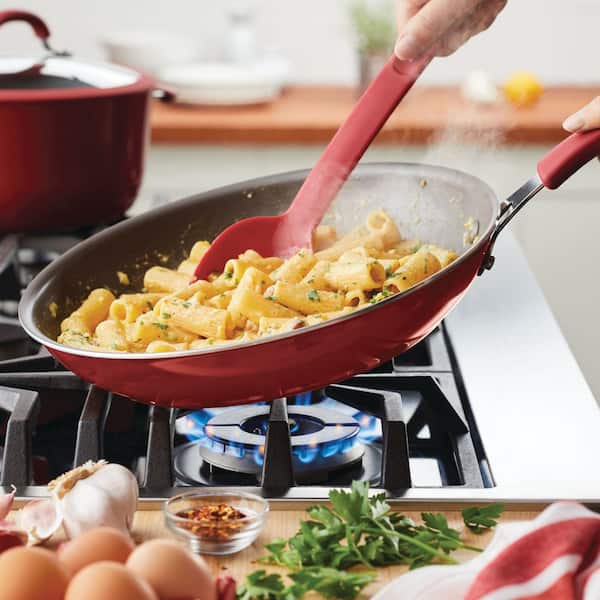 Choice 7 Aluminum Non-Stick Fry Pan with Red Silicone Handle
