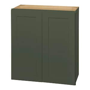 Avondale 27 in. W x 12 in. D x 30 in. H Ready to Assemble Plywood Shaker Wall Kitchen Cabinet in Fern Green