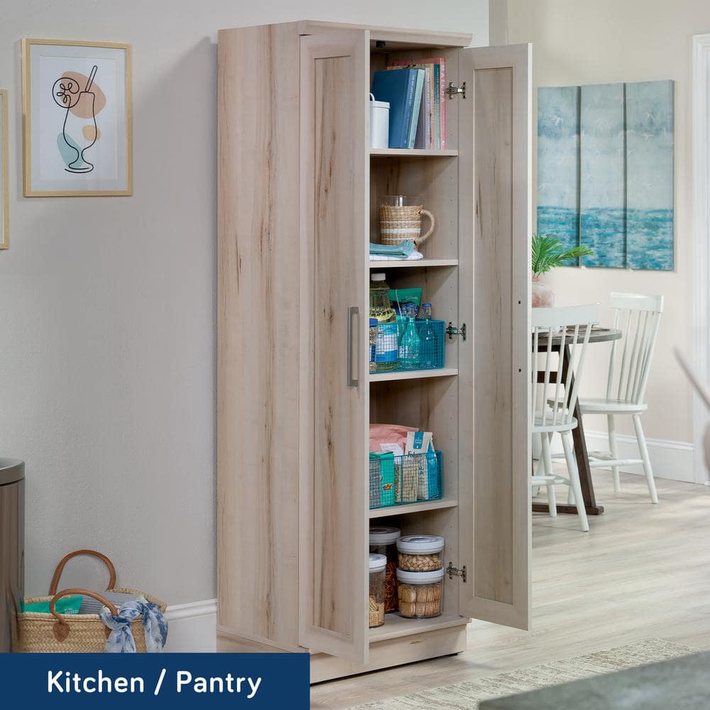 Pacific Maple Freestanding Storage Cabinet with Adjustable Shelving