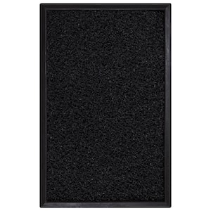 Waterproof Non-Slip Boot Tray and Doormat Bundle Indoor/Outdoor Rubber Doormat, 18 in. x 28 in., Black