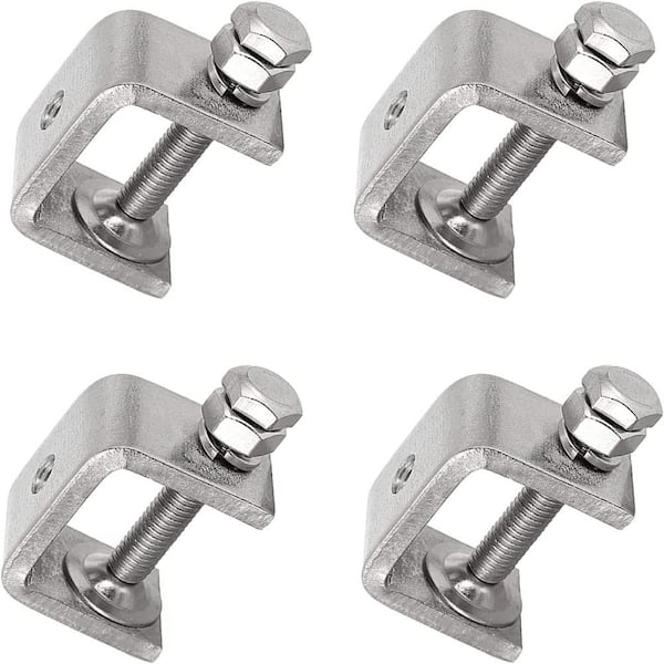 Wellco Stainless Steel M-Clamp, Composite Grating Clip, Connector, for 1 in. Height Grating, 10-Pack, Deck Tile, Gray