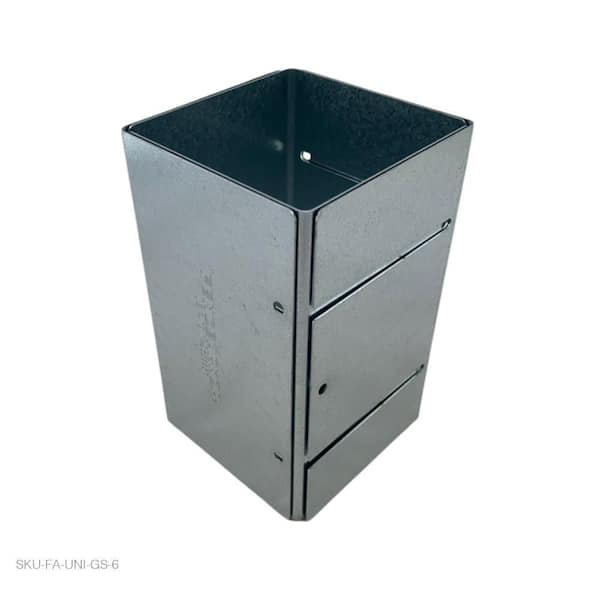 Fence Armor 3.5 in. to 6.5 in x 1/2 ft. H Galvanized Steel - Universal Fit - UNI Series Mailbox and Fence Post Guard