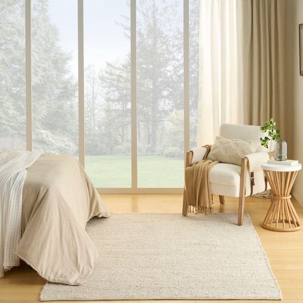 Natural Jute Ivory 8 ft. x 10 ft. All-over design Contemporary Area Rug