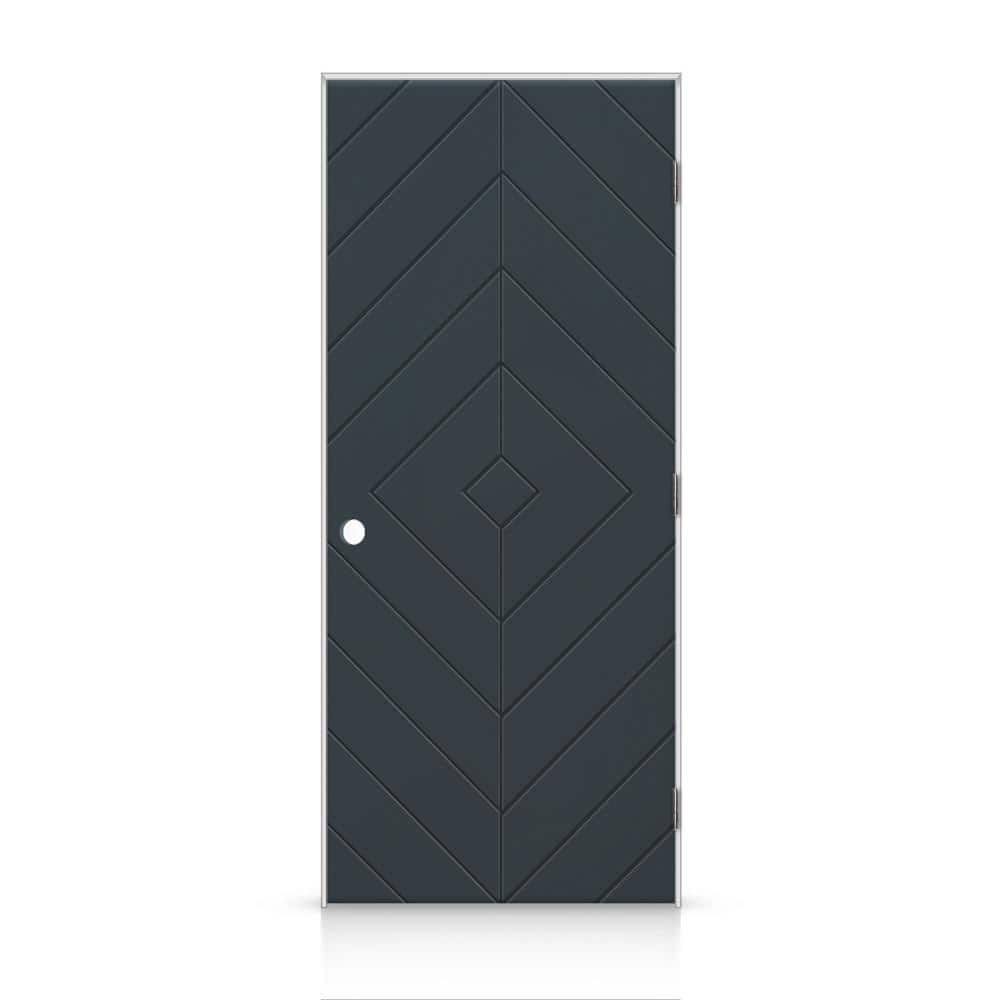 30 in. x 84 in. Diamond Left-Handed Hollow-Core Charcoal Gray Painted Smooth Composite Single Prehung Interior Door price history on PriceWatchPro