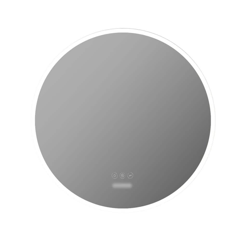 26 in. W x 26 in. H Round Acrylic Framed LED Light Wall-Mount Bathroom Vani