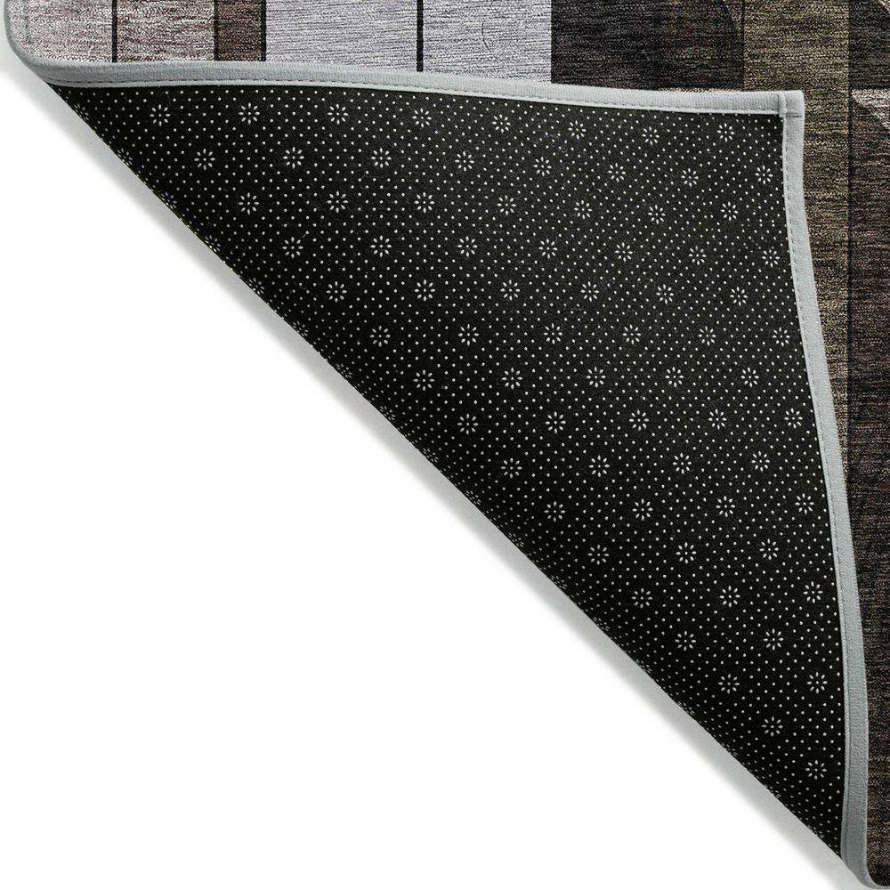 Brown Rectangular Machine Washable Synthetic Area Rug 3' x 5'