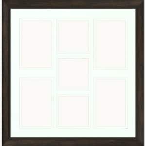 7-Opening Holds (4) 4 in. x 6 in. and (3) 4 in. x 4 in. Matted Brown Photo Collage Frame (Set of 2)