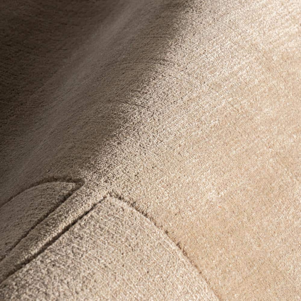Fawn Wool-Blend Flat Woven Runner Rug with High-Low Border