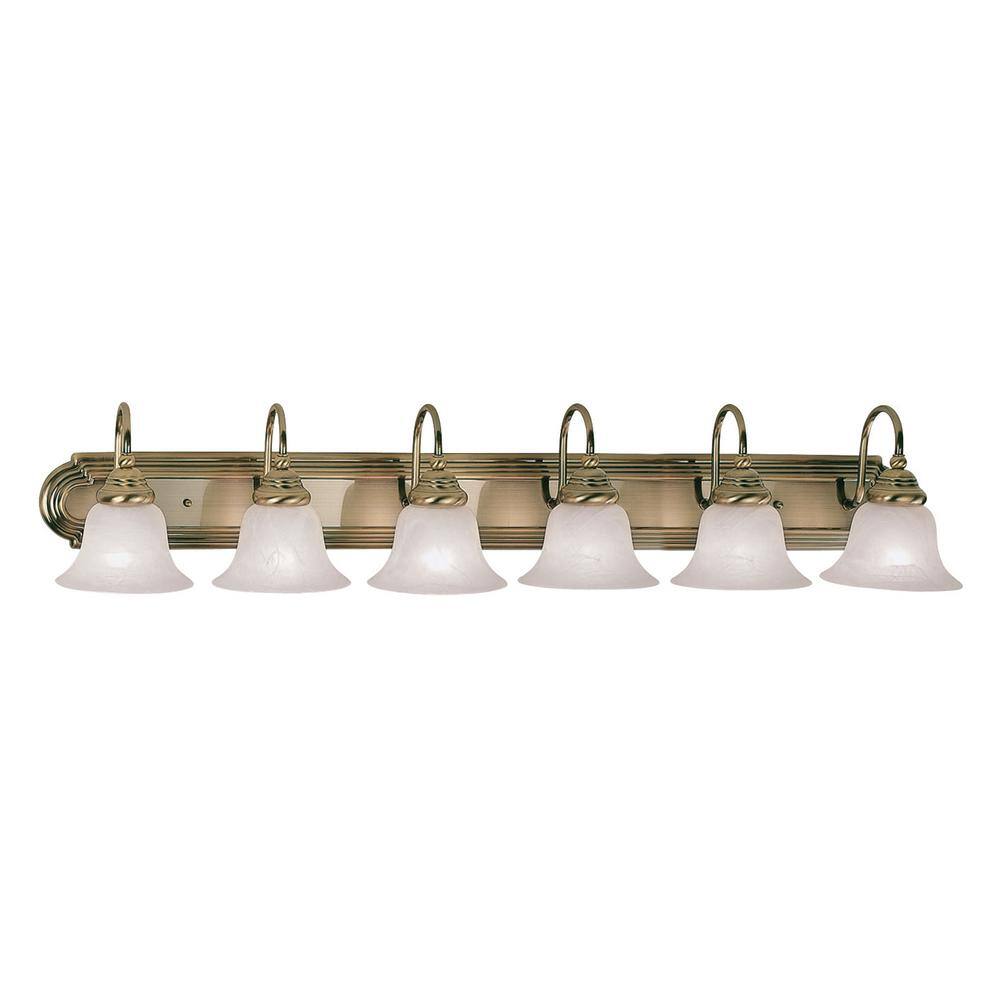 Livex Lighting Belmont 6 Light Antique Brass Bath Vanity