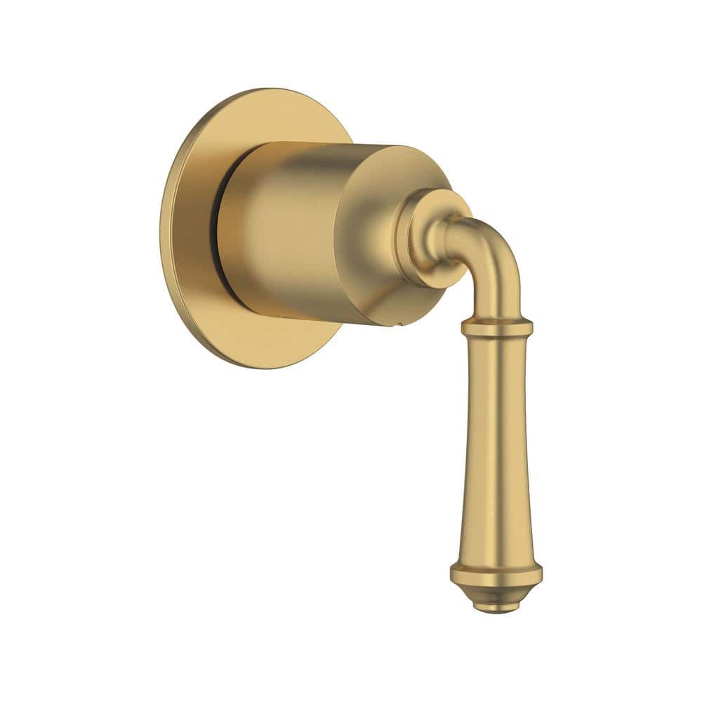 Brushed Gold Brass Lever Diverter Valve Trim