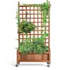 50 in. Wood Planter Box with Trellis for Climbing Plants