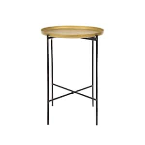 22 in. Modern Hammered Brass Finish Accent Table
