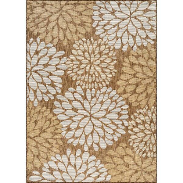 CAMILSON California Tropical Wooden 6 ft. x 9 ft. Tropical Indoor Outdoor Area Rug