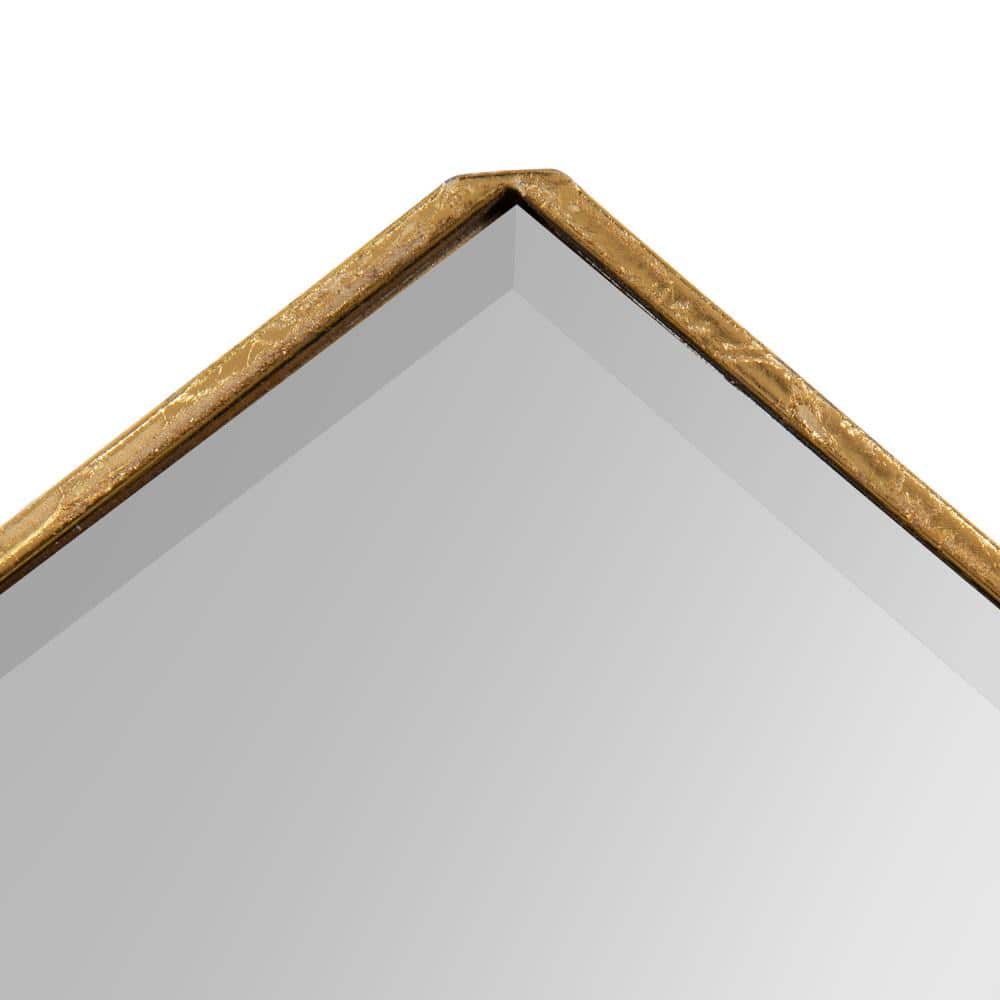 Roycen Gold Hexagon Trio Narrow Wall Mirror 10"x42"
