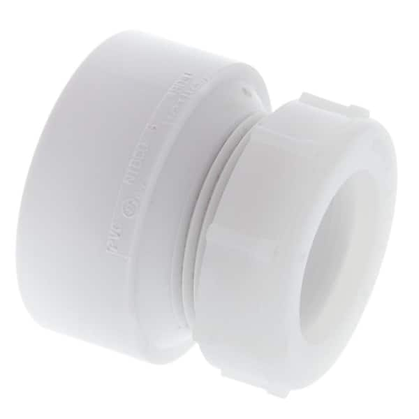 NIBCO 1-1/2 in. x 1-1/4 in. PVC DWV Hub x Slip-Joint Trap Adapter