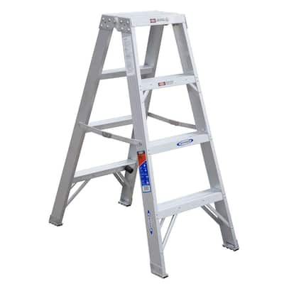 Werner 4 ft. Aluminum Twin Step Ladder with 300 lb. Load Capacity