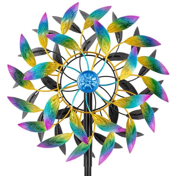 63 in. H Metal Multicolor Wind Spinner