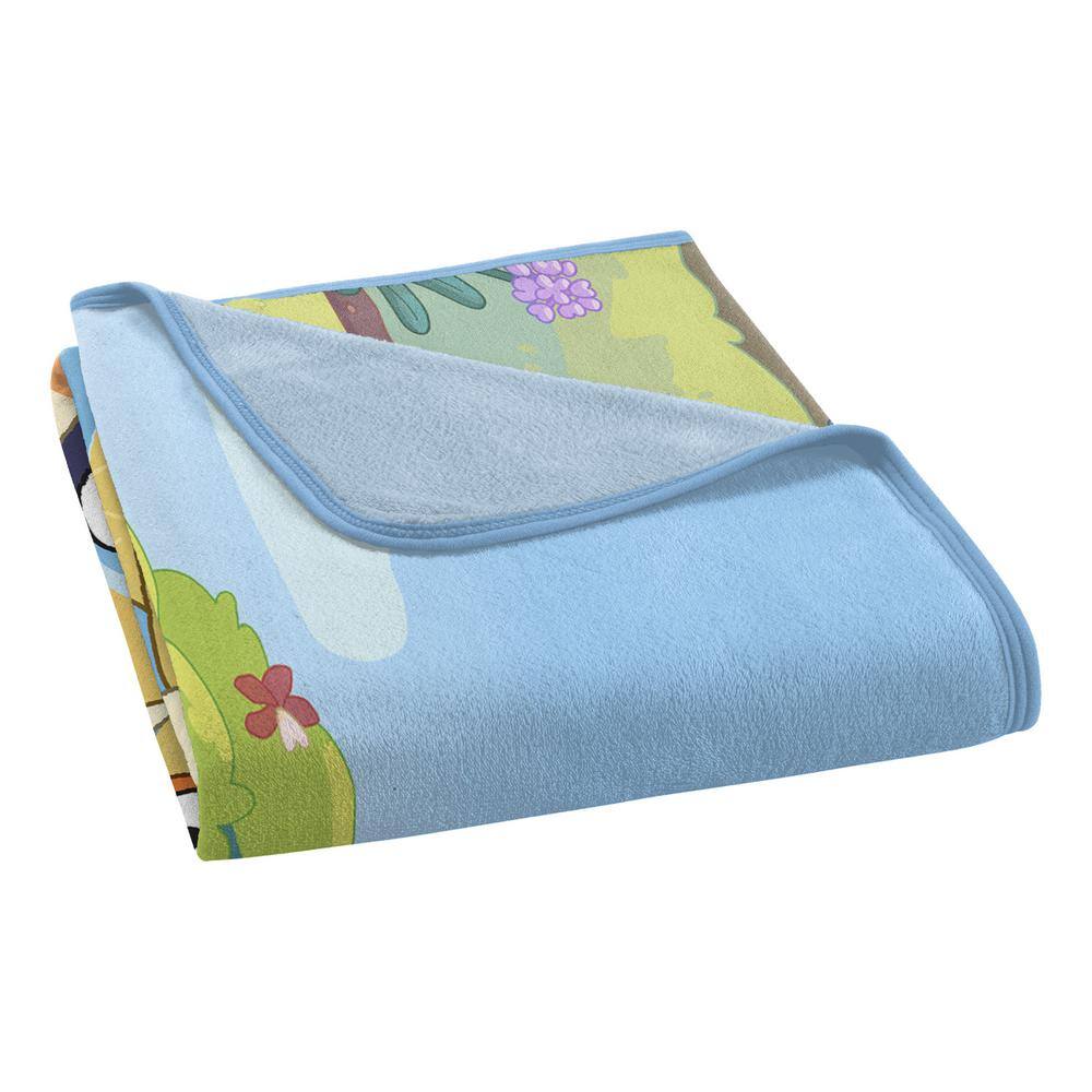 Bluey Family Photo Multicolor Micro Raschel Throw Blanket
