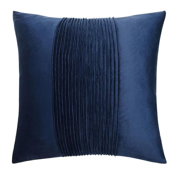 Tuxedo Classic Blue Navy Solid Cotton 24 in. Throw Pillow