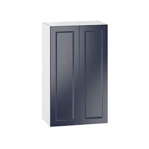 Devon Painted 24 in. W x 40 in. H x 14 in. D Blue Recessed Assembled Wall Kitchen Cabinet