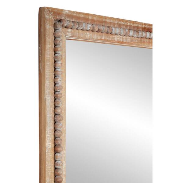 Litton Lane 48 In X 28 Light Brown Wood Bohemian Rectangle Wall Mirror 43590 The Home Depot Litton Lane 48 In X 28 Light Brown, Wood Beaded Full Length Mirror