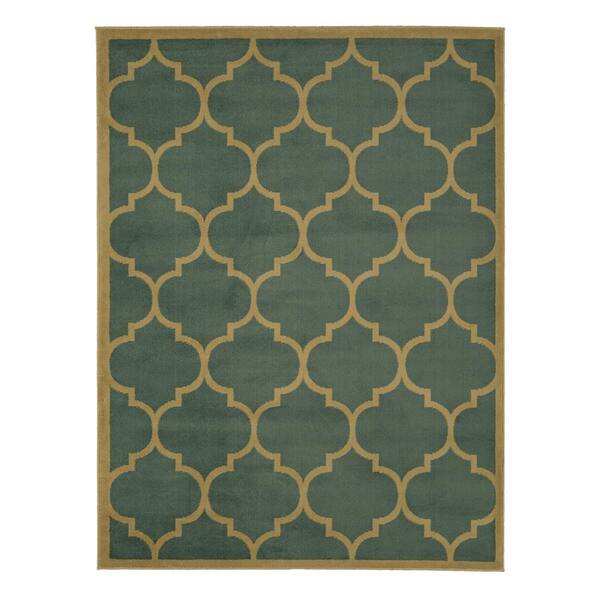 Sweet Home Stores Clifton Collection Seafoam 8 ft. x 10 ft. Trellis Area Rug