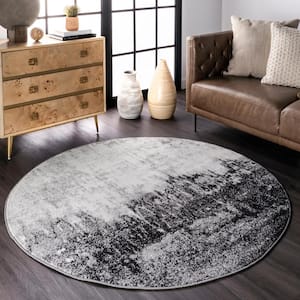 Alayna Abstract Black 6 ft. 7 in. x 9 ft. Area Rug